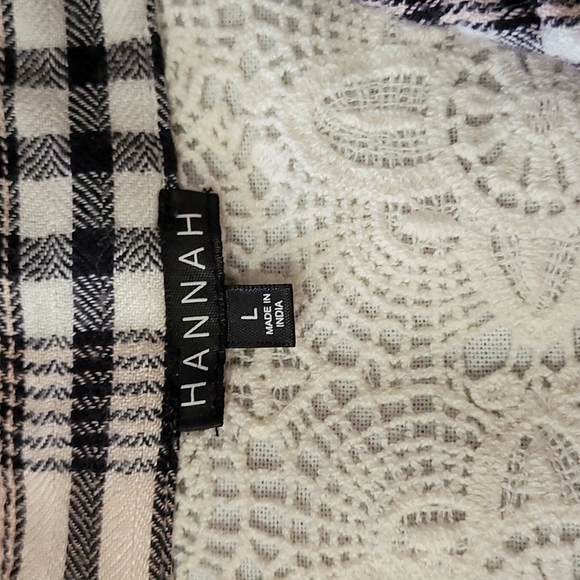 Hannah Women's Plaid Lace Blouse Size Large - Picture 5 of 8